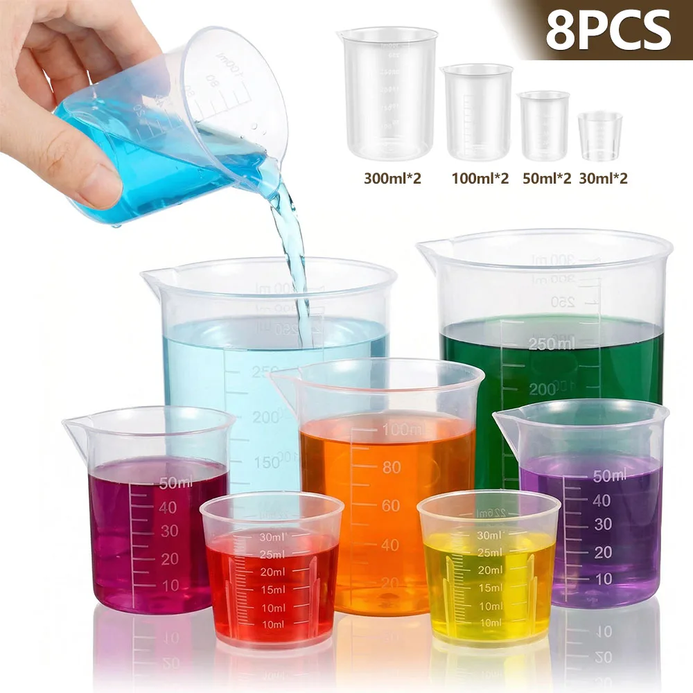 Plastic Cup 50Pcs - Conjunto de 8 Copos Medidores de