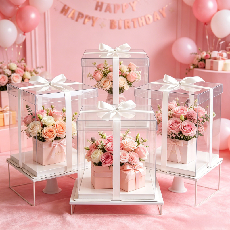 Event Party Box - Caixas Transparentes para Bolos, Embalagens Grandes