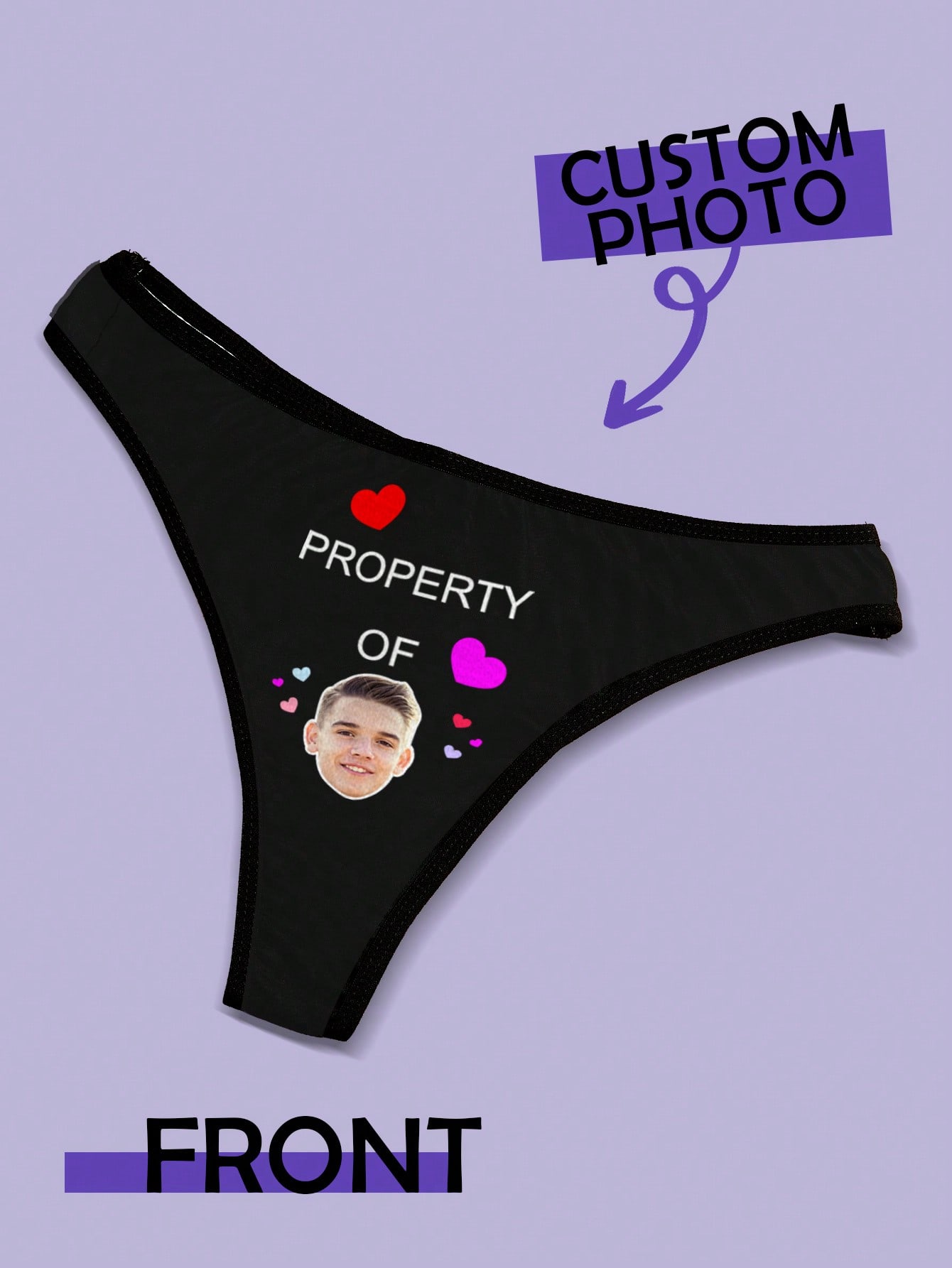 Cotton Candy Cone - Tanga Personalizada com Rosto para Mulheres,