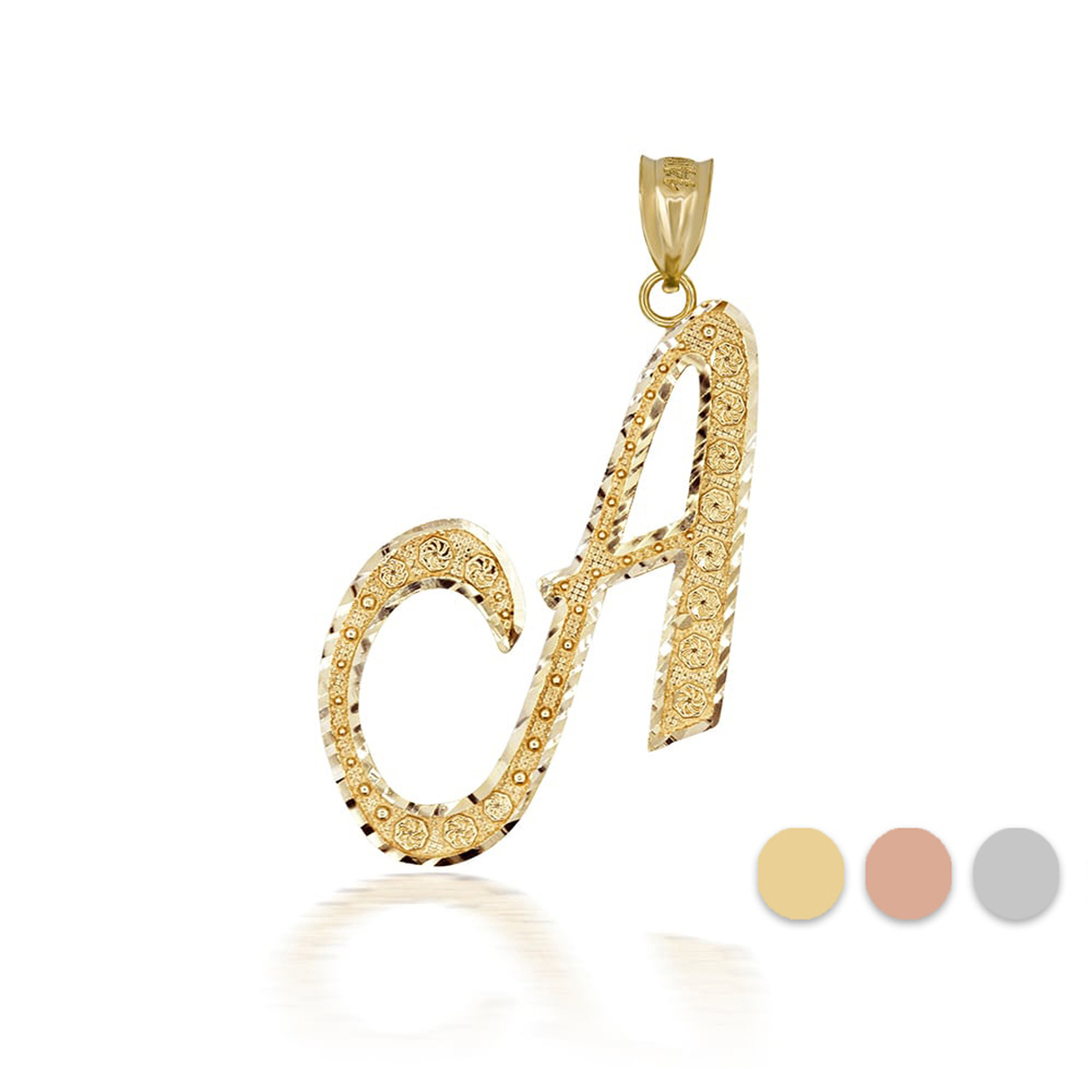 Event Z - Ouro cursive carta inicial pendant A-Z