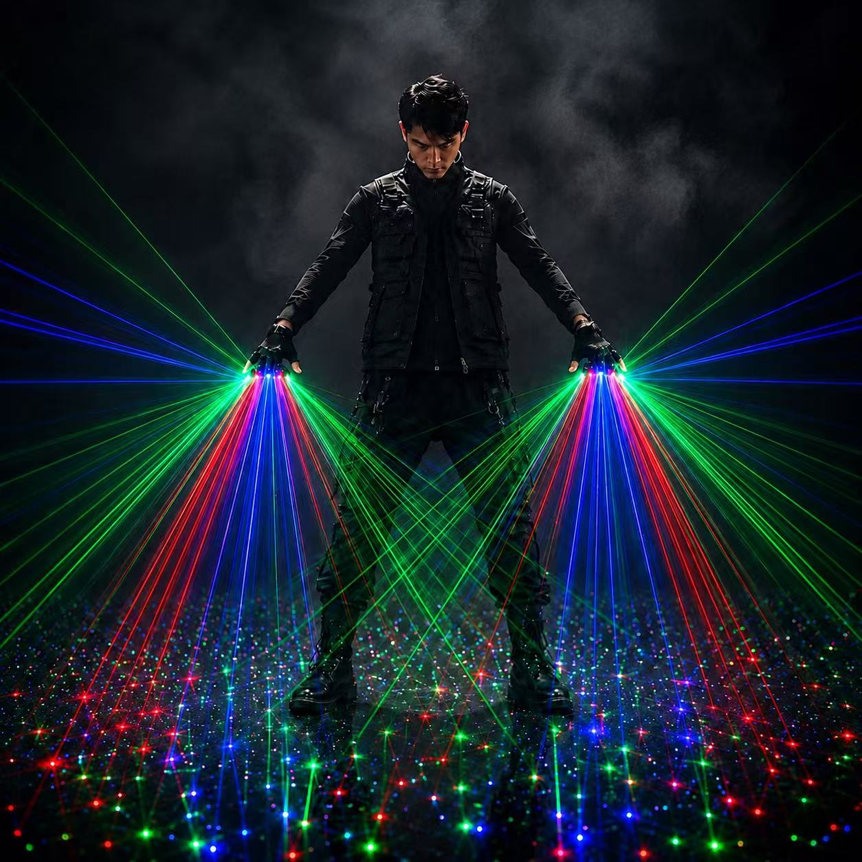 Event Party Dj - Luvas Laser RGB Recarregáveis com Luzes
