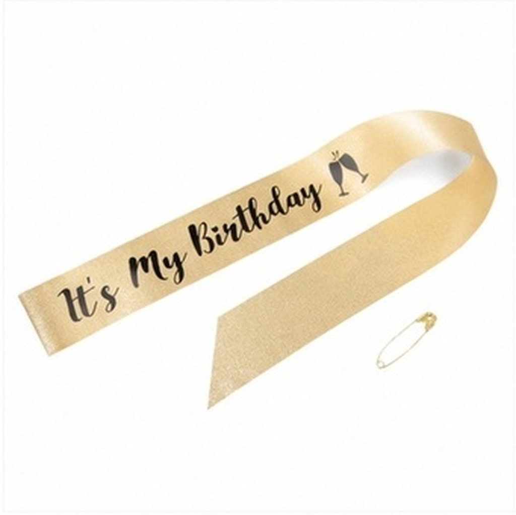Birthday Sash Glitter - 1 unidade de faixa para festa