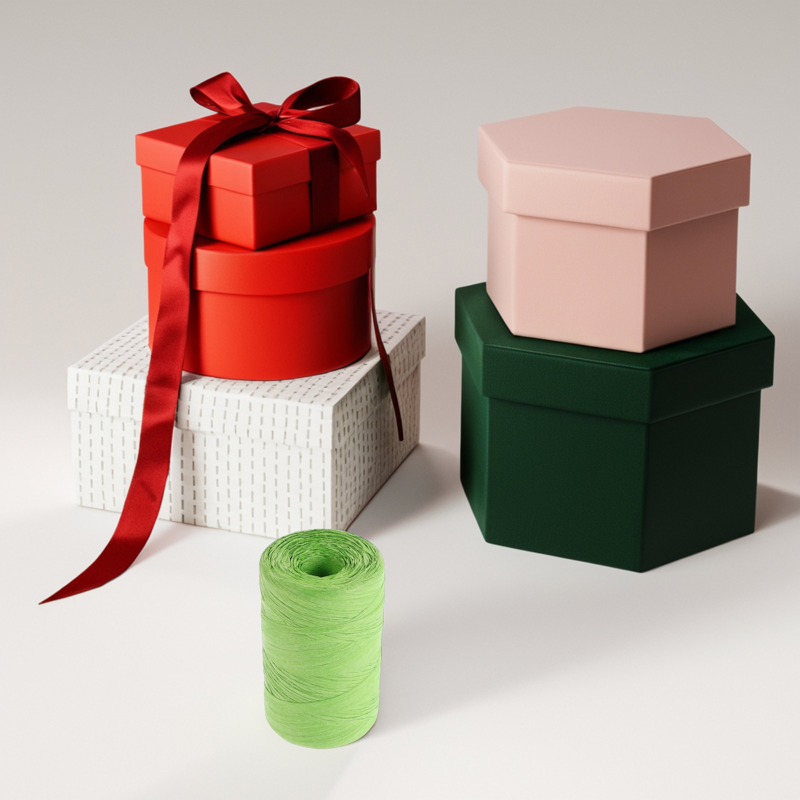 Papercraft Supply Ribbon - Fita de papel rafia plana, colorida,