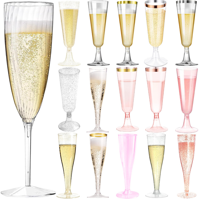 Plastic Cup 50Pcs - Copos de champanhe de plástico descartáveis,