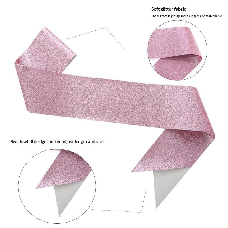 Birthday Sash Glitter - Faixa de Cetim Brilhante em Branco