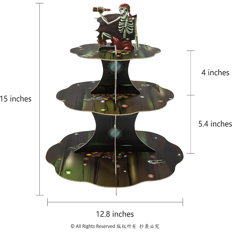 Crânio pirata cupcake suporte  - Cupcake Stand Tier avaliação e preço
