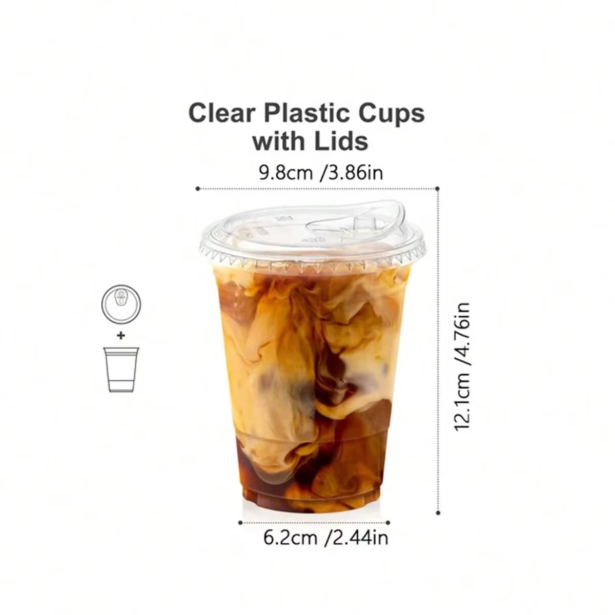 Copos de café descartáveis, co - Plastic Cup 50Pcs avaliação e preço