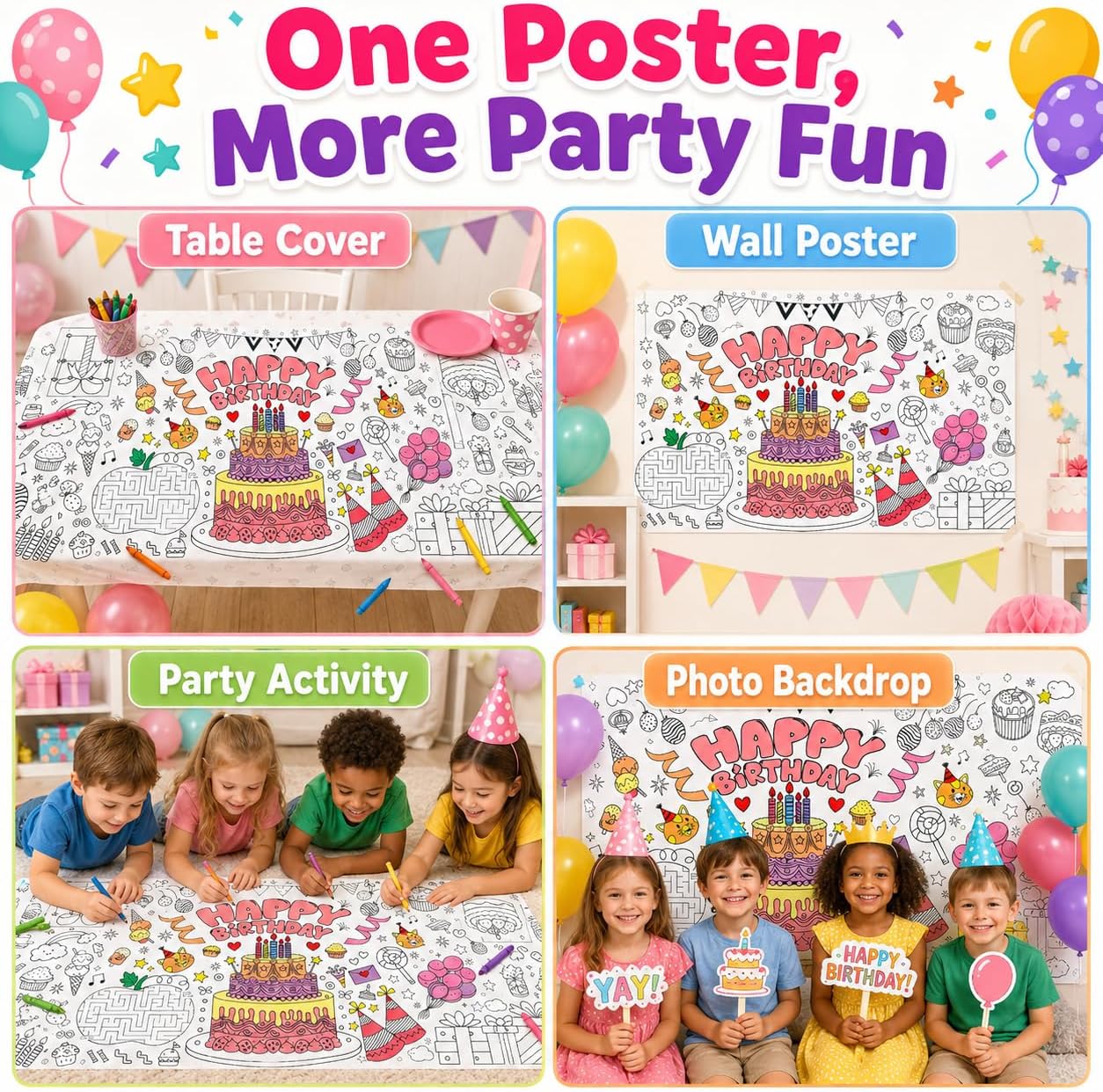 Pôster Gigante para Colorir pa - Table Cloth Disposable avaliação e preço