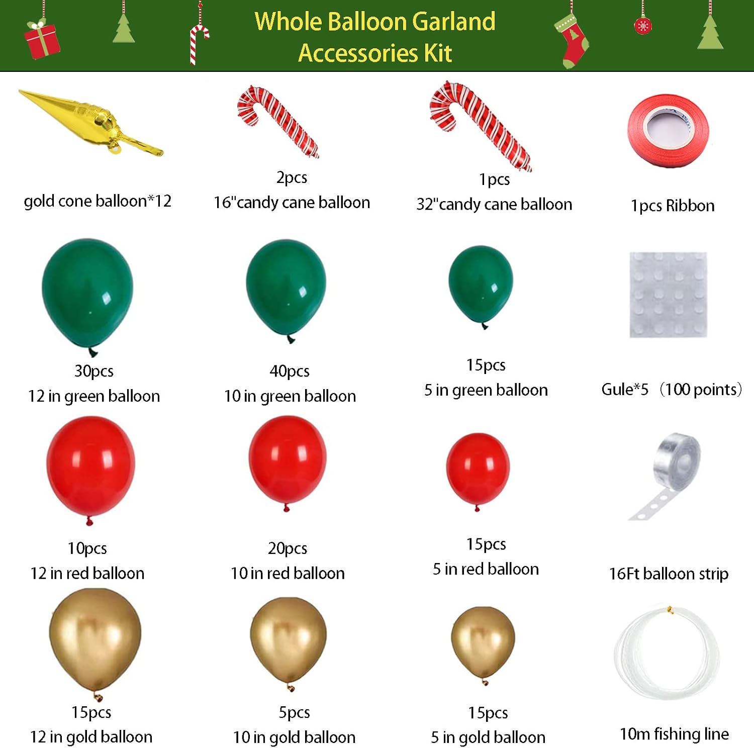 Kit de Arco de Balões de Natal - Balloon Arch Kit avaliação e preço